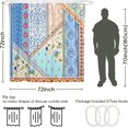 thumbnail image 5 of Rideau de Douche Boho à Motif Floral pour Salle de Bain, Rideau de Douche Patchwork Bohème Rétro Bleu avec Crochets, Rideaux de Douche en Tissu Polyester Lavables à la Machine, Imperméables, Déco de Bain 72 Pouces x 72 Pouces, 5 of 5