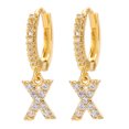 thumbnail image 1 of LSLJS Dainty Gold Plated Initial Hoop Earrings Letter Alphabet Dangle Earrings Fashion Sparkly Rhinestone Letter Initial Pendant Drop Earrings for Women Valent, 1 of 1