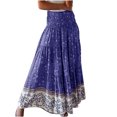 thumbnail image 1 of Mrat Jupe Cheville Jupe Midi Plissée pour Femmes Jupe Mode pour Dames Confortable Quotidienne Taille Haute Imprimé Rétro Jupe Longue Jupe Taille Haute, 1 of 8
