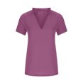 thumbnail image 5 of Birdeem Mode Femmes Décontracté Uni Chandail à Enfiler Col en V Manches Courtes T-Shirt Hauts Blouse, 5 of 5