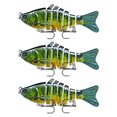 thumbnail image 1 of Lot de 3 Leurres de Pêche Eau Salée Appâts Réutilisables avec Perle Attraction Extérieure Swimbaits Artificiels Crankbait 10cm Type 4, 1 of 8