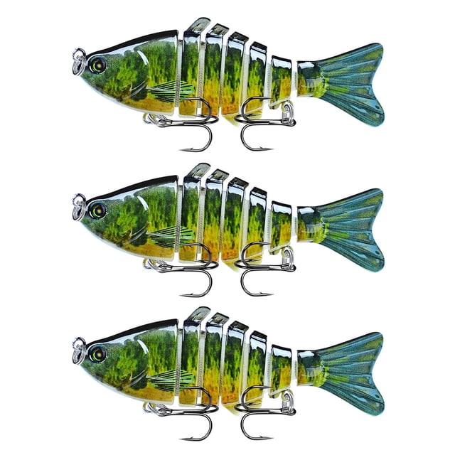 Lot de 3 Leurres de Pêche Eau Salée Appâts Réutilisables avec Perle Attraction Extérieure Swimbaits Artificiels Crankbait 10cm Type 4