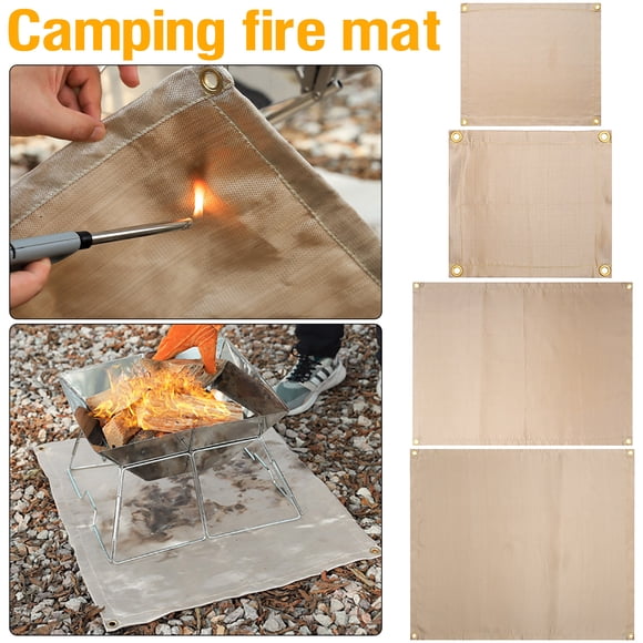 Meitianfacai Fire-Pit Mat - Fireproof Camping Blanket for Under Fire Pit, Portable Hiking Barbecue Climbing Heats Insulation Pad Outside Indoor Wooden Deck Grass Lawn Protection