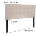 thumbnail image 2 of Bedford Tufted Upholstered Full Size Headboard in Beige Fabric, 2 of 9