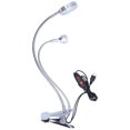 thumbnail image 1 of Clip Lampe de Bureau 10 Vitesses Réglables LED Double Tête Lampe de Table Col de Cygne Lampe de Lecture pour Chambre à Coucher, 1 of 8