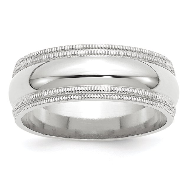 14KW 8mm Double Milgrain Comfort Fit Band Size 4 Size 4