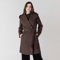 thumbnail image 1 of Devoted hooded long sleeve A-line jacket with a belt, 1 of 5