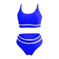 thumbnail image 4 of FAIWAD Womens 2 Piece Swimsuits Sports Color Block Bikini Sets Removable Bra Pad Full Coverage Bathing Suits for Girls, 4 of 5