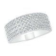 thumbnail image 1 of DGOLD Bague d'Anniversaire à 5 Rangées en Or Blanc 10 Kt avec Diamant Blanc Rond (1/2 cttw), 1 of 3