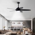 thumbnail image 2 of Patiojoy 52" Ceiling Fan with Light and Remote Control Indoor Modern Ceiling Fan with Quiet Reversible ETL Motor Black, 2 of 10