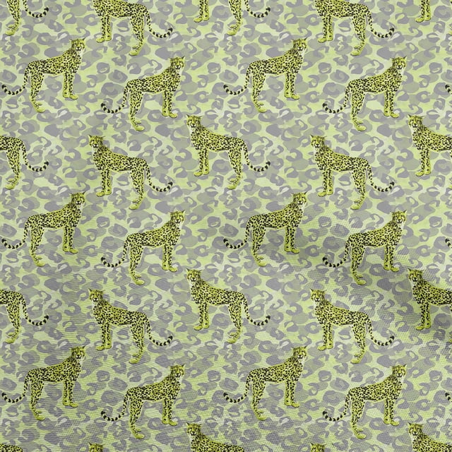 oneOone Cotton Poplin Green Fabric Animal Craft Projects Decor Fabric Printed By The Yard 42 Inch Wide-MS