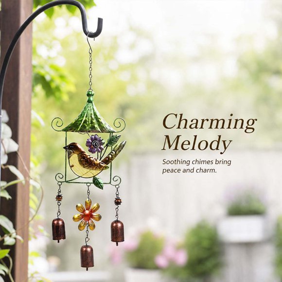 Dvkptbk Iron Wind Chimes Birds Metal Painting Spray Painting Handicrafts Garden Decorations
