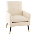 thumbnail image 1 of Costway Linen Fabric Accent Chair Modern Single Sofa Chair with Solid Metal Legs White, 1 of 8