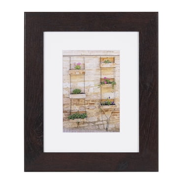 DesignOvation Museum 8" x 10" Matted to 5" x 7" Brown Picture Frame