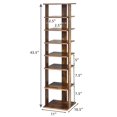 thumbnail image 4 of Giantex 7 Tiers Vertical Shoe Rack, Entryway Slim Wooden Shoes Racks, Skinny Shoe Organizer, Space Saving Shoes Storage Stand for Front Door, Brown, 4 of 8