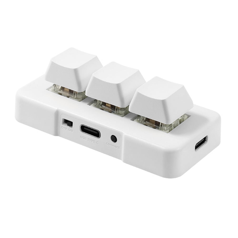 MK321U 3-key Wired Mini Customized Keyboard with Mechanical Blue Switch Detachable Data Cable for Office