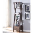 thumbnail image 4 of Furniture of America Stokes Wood 4-Shelf 71-Inch Standard Bookcase in Walnut Oak, 4 of 6