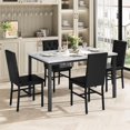 thumbnail image 2 of Stmoze Marble Dining Table Set for 4, 5 Pieces Faux Marble Kitchen Table and Chairs Set, Rectangle Dining Table with 4 Leather Dining Chairs, Dining Room Set for Home, Apartment, Gray+Black, 2 of 6