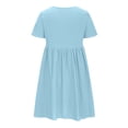 thumbnail image 4 of Robe d'Été pour Femmes 2024 Mode Grande Taille Décontractée Aguichant Col Rond Uni Manches Courtes Poches Robe Rabais de 50 % Liquidation!, 4 of 6