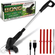 Cordless lawn mower with conveyor blade, push mower and edge trimming tool, 4V 2Ah Li-ion battery powered garden tool