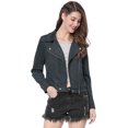 thumbnail image 2 of INSPIRE CHIC Veste de Moto Biker Zippée à Manches Longues en Faux Suède pour Juniors, 2 of 6