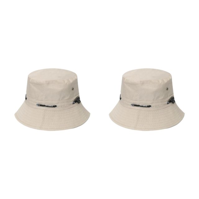 VONKY Comfortable And Breathable Fisherman Hat For Sun Protection Sunscreen Fisherman Cap Hat Summer cream-coloured 58cm 2Set