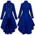 thumbnail image 1 of MeetoTime Manteau Queue-de-Pie Gothique pour Femme, Veste de Queue-de-Pie à Fermeture Éclair devant, Long Trench, Manteau de Cosplay, Renaissance Médiévale, 1 of 2