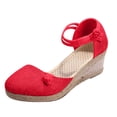 thumbnail image 2 of Aqestyerly Sandales d'Été à Plateforme à Talon Compensé à Bout Fermé Chaussures Décontractées pour Femmes à Enfiler Sandales de Mode Confortables HWRETIE, 2 of 7