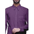 thumbnail image 2 of BESTMAN Chemise en Coton pour Hommes à Manches Longues Imprimée à Col Écarté Chemise Ajustée Formelle, 2 of 5