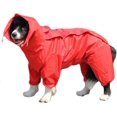 thumbnail image 1 of Dog Raincoat with Detachable Hoodie, Adjustable Outdoor Drawstring Dog Coat, Waterproof Dog Jacket, Rain Jacket with Hood and Collar Hole, 10 Sizes, 28, 1 of 7