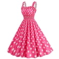 thumbnail image 3 of Ketyyh-chn99 Robes de Printemps pour Femmes 2024 Robe Élégante pour Femme Robe d'Été Manche à Volants Ample Fluide Plissée Robe Mini Rose Vif,2TG, 3 of 4
