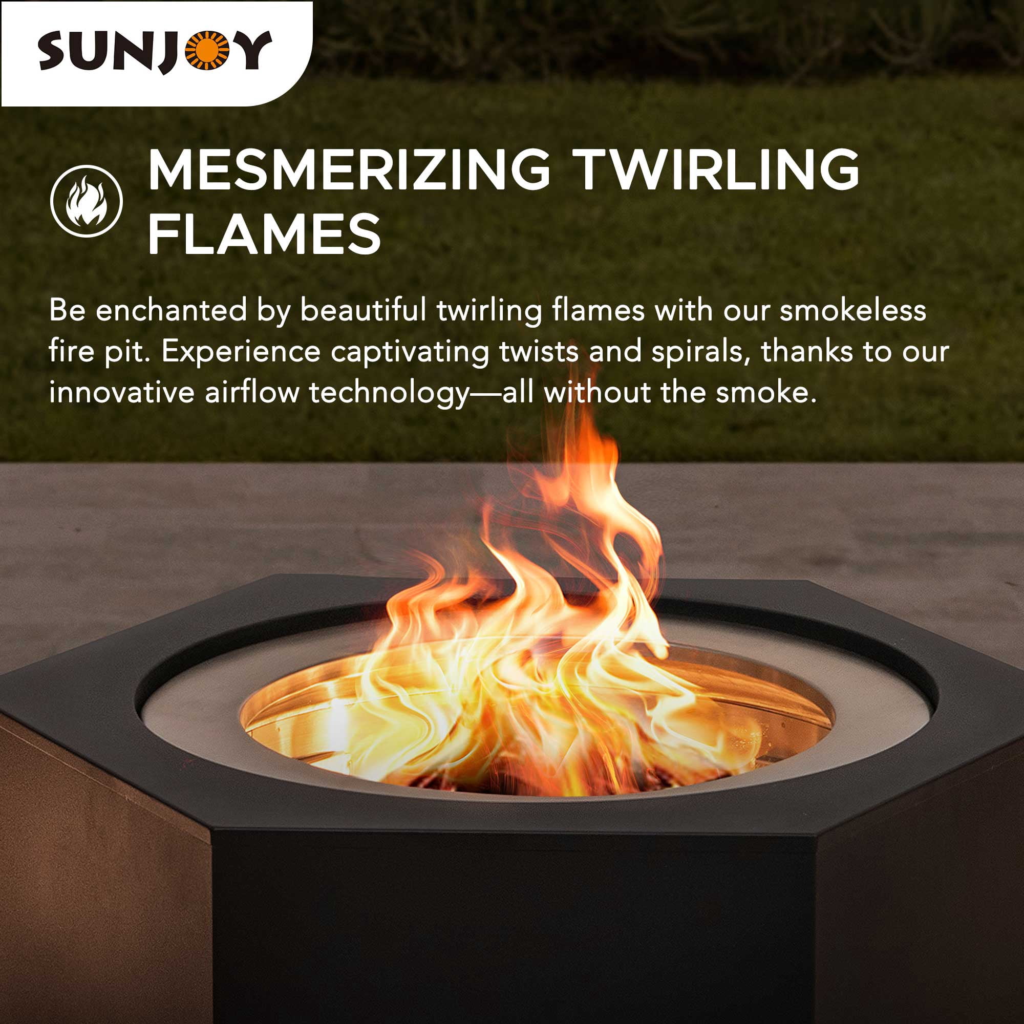 Sunjoy 26 pouces Hexagonal faible fumée Firepit