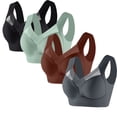 thumbnail image 1 of Timegard 4pc Bras for Women Wireless Comfy Breathable Full Coverage High Support Back Smoothing Everyday Bra, 1 of 6