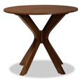 thumbnail image 2 of Bowery Hill Rubberwood Walnut Brown Dining Table Round Assembly Required 35.4" Unassembled, 2 of 7