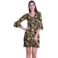 thumbnail image 1 of Moomaya Robe Courte Imprimée pour Femmes, Manches Évasées, Coupe Droite, Robes pour Femmes, Vêtements d'Été Décontractés, 1 of 6