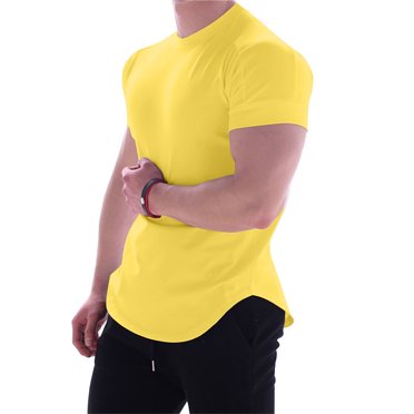 LUOGENLI T-shirts pour Homme pour Hommes T-Shirt de Sport à Manches Courtes de Mise en Forme Extensible Vêtements d'Entraînement T-shirts pour Hommes T-shirts Graphiques T-shirts Vintage Pâques T-shirts Vintage pour Homme T-Shirt Graphique Saint-Valentin Jaune m