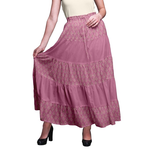 Bimba SkirtsForWomen Long Length Cotton Printed Maxi Boho Summer Skirt