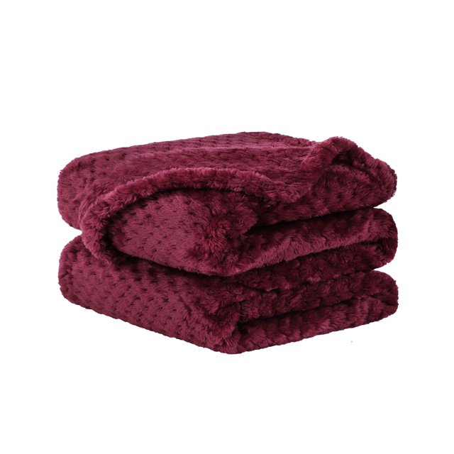 Unique Bargains Luxury Fleece Bed Blanket Woven Mesh