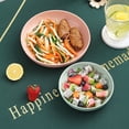 thumbnail image 2 of Langgg Unbreakable Round Plate Nordic Style Wheat Straw Fruit Festival Dishes Smooth Edge Solid Color Plates Tableware Kitchen Pink 21cm, 2 of 8