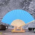 thumbnail image 1 of EGNMCR Pattern Folding Dance Wedding Party Lace Silk Folding Hand Solid Color Fan A fan, 1 of 3