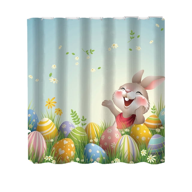 Easter Decorations Savings Pisexur Rustic Easter Shower Curtain Watercolor Rabbit Bunny Floral Bathroom Curtains Spring Holiday Bathroom Decor Washable Durable Fabric On Clearance