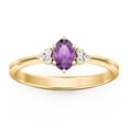 thumbnail image 2 of Birthstone Oval Ring with Shoulder Accents - Amethyst (February), 2 of 5