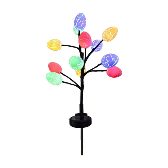 Yhmxh Easter Decorations Outdoor Solar Easter Decoration 2 Sets LED Easter Eggs Street Lights With Stainless Steel Stakes 2 Modes Waterproof Easter Eggs Lights For Yard Decoration Easter Decor