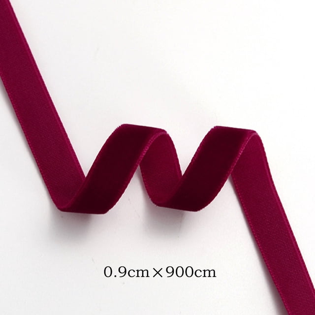 BUYISI Ruban de Velours de Haute Qualité 10 Yards Polyvalent pour Décorations de Mariage et de Fête Rouge -0.9