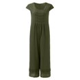 thumbnail image 4 of HBFAGFB Combinaison Femme Col Rond Manches Courtes Zippées Ample et Légère Vert Taille g, 4 of 5