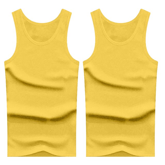 Ketyyh-chn99 Débardeurs pour Hommes 2024 T-Shirts de Dessous pour Hommes Coupe Ample Col Rond T-Shirt Haut Jaune,2TG