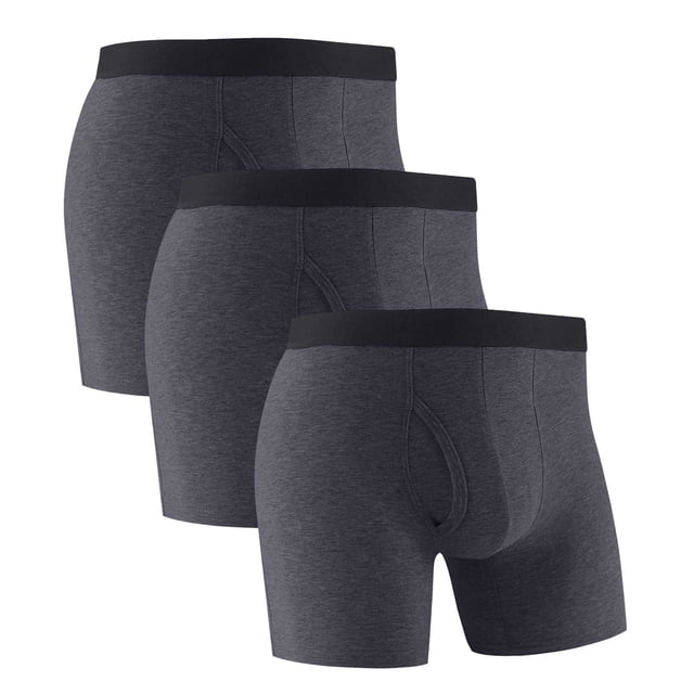 Plebaso Mens Cotton Underwear Long Leg Boxer Sports Briefs for Men Breathable Everyday Boxers Multipack