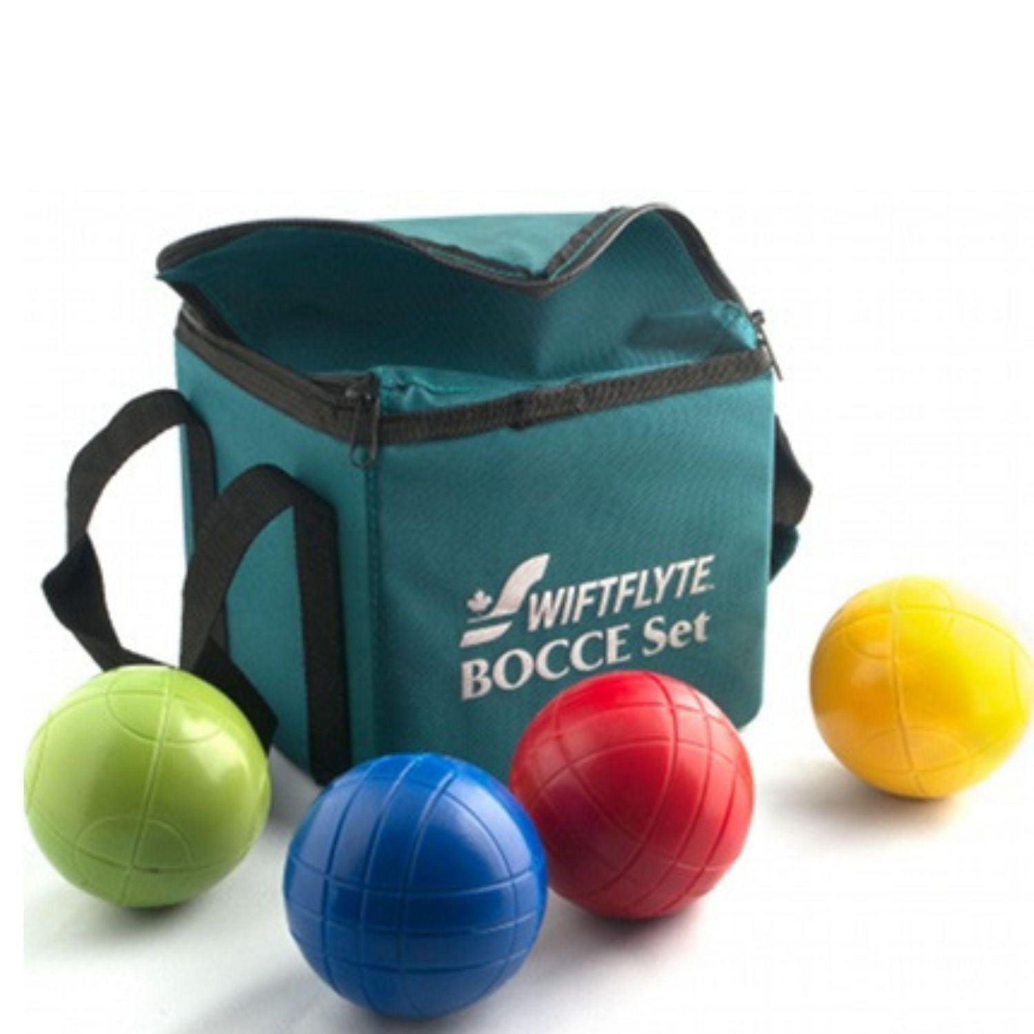 Swiftflyte Advanced Ensemble de Boules de Bocce 90 mm en Plastique, 8 Boules avec Cochonnet et Sac