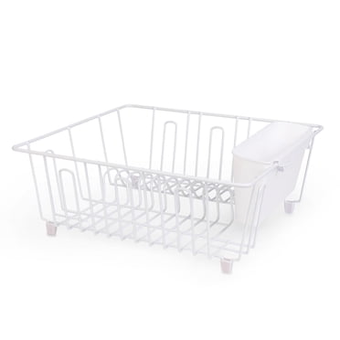 Mainstays Small Chrome Wire Dish Rack - White