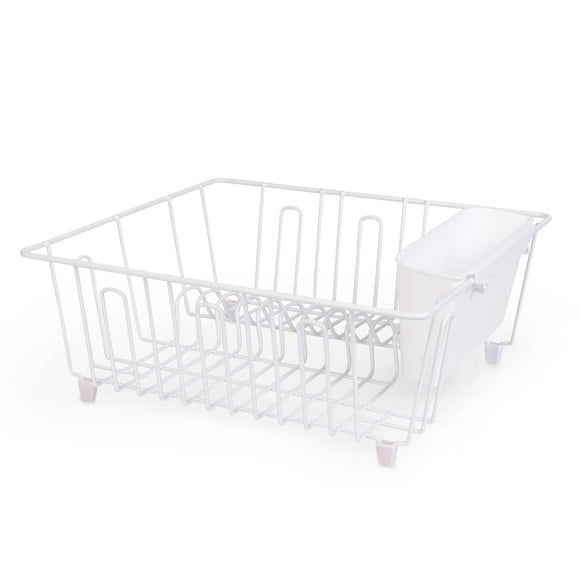 Mainstays Small Chrome Wire Dish Rack - White